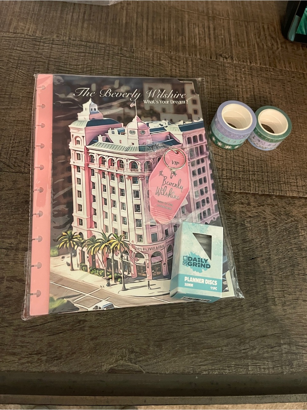 NEW-Daily Grind Planner-PixiePop cover w/discs, keychain and 2 pk washi tape